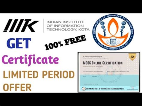 IIIT KOTA Free Courses MOOC 100 Free Certificate YouTube