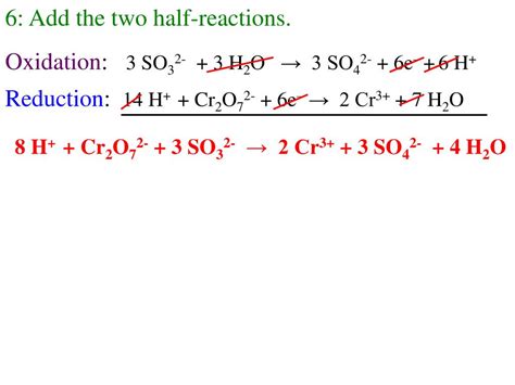 Ppt Half Reactions Show The Oxidation Or Reduction Reaction Separated Powerpoint Presentation