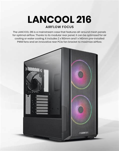 Lian Li LANCOOL 216 ATX Mid Tower PC Case ConfigFor Air Cooling