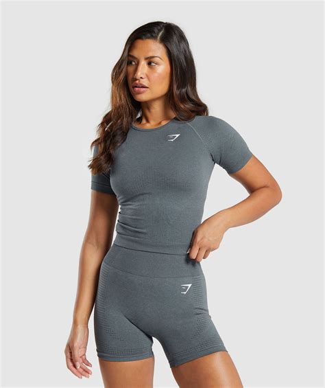 Gymshark Vital Seamless Tight T Shirt Strong Grey Marl Gymshark