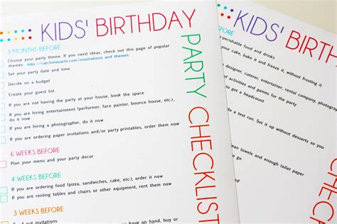 Free Printable Kids Party Planning Checklist Catch My Party