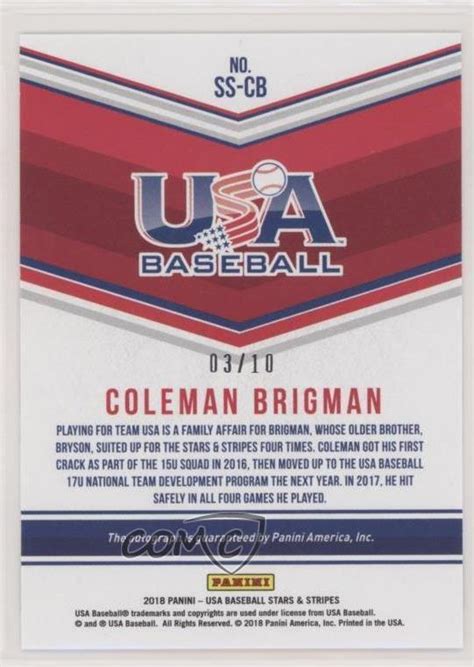 2018 Panini USA Baseball Stars Stripes 17U National Team Signatures