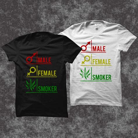 Stoner Gender Male Female Symbol Cannabis T Shirt Smoker T Shirt