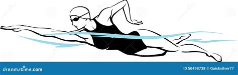 Female Swimmer Isolated Illustration Stock Vector Illustration Of