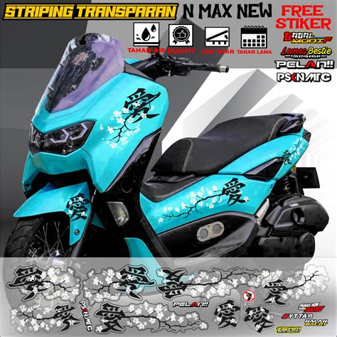 Striping NMAX NEW Sticker N MAX Transparent Japanese Concept Shopee