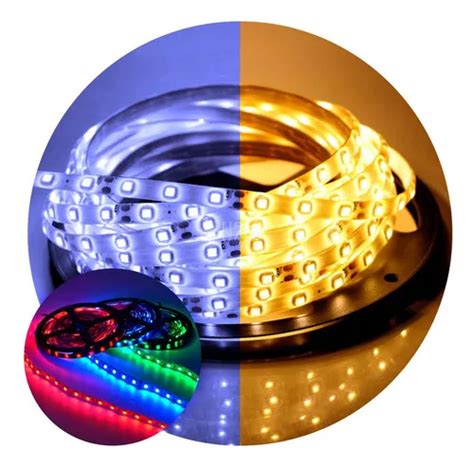 Tira Led 5050 Rollo 5 Metros Colores 12v Exterior Siliconada Color De