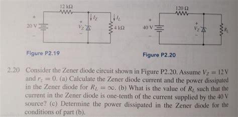 Solved Consider The Zener Diode Circuit Shown In Figure