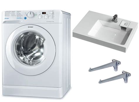 Стиральная машина Indesit BWSD 51051 с раковиной Афина 80 см