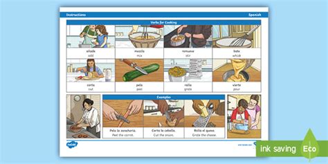 Spanish Cooking Verbs Word Mat Spanish Resources