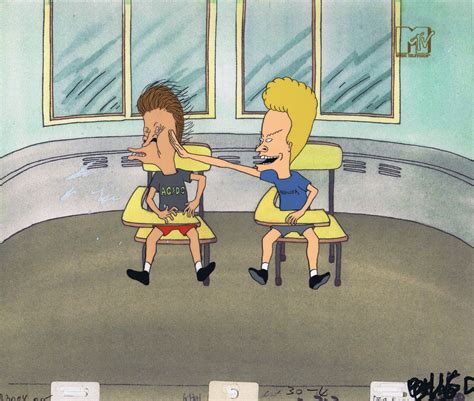 Beavis And Butthead Original 1990s Production Cel Animation Art Desk