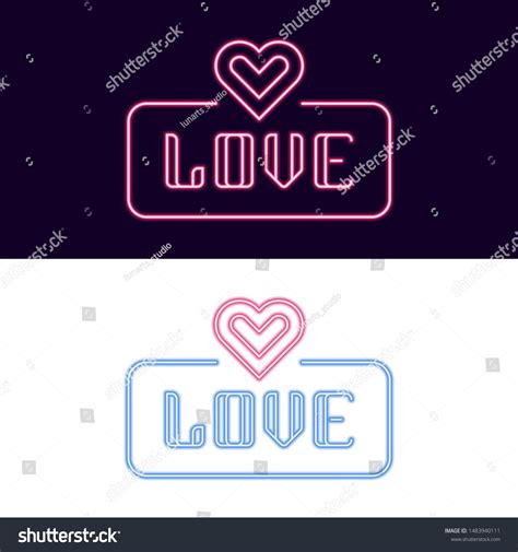 Love Neon Font Icon 80s Text Stock Vector Royalty Free 1483940111 Shutterstock