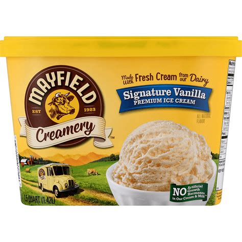 Signature Vanilla Ice Cream Quart Mayfield Dairy Farms