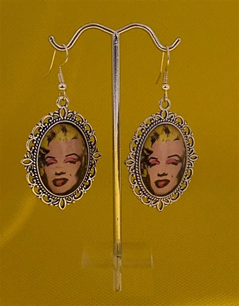 Portrait Of Marilyn Monroe By Andy Warhol Earrings Etsy