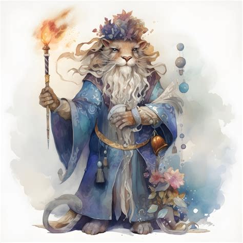 Premium AI Image Old Mystical Wizard Lion Ai Generative Illustration