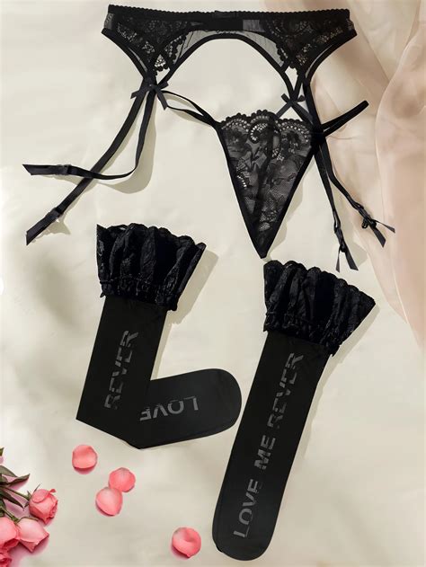 See Through Lace Lingerie Set Free Shipping