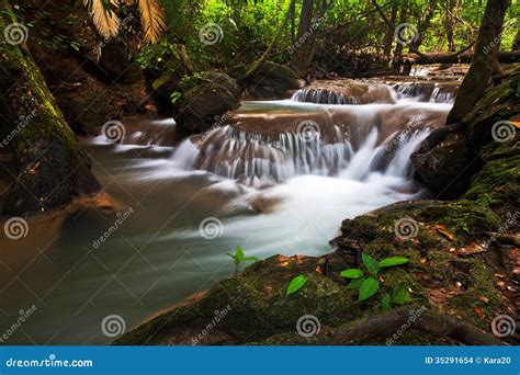 Waterfalls in Trang. stock photo. Image of cher, foliage - 35291654