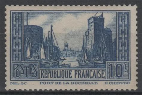 France Stamp Timbre Yvert N Port La Rochelle F Bleu Neuf Xx