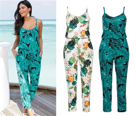 Summer Beach Elegant Rompers Womens Jumpsuits Long Pants Print Floral Halter Strapless Sleevless