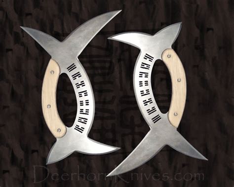 Deer Horn Knives, Deer Antler Knives, Baguazhang Knives, Bagua Deer Horn Knives, Crescent Moon ...