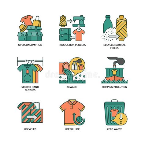 Conjunto De Iconos De Moda Sostenible Ilustraci N Del Vector