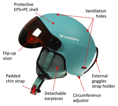 Moonpro Elite Ski And Snowboard Helmet With Integrated Visor Moonrise