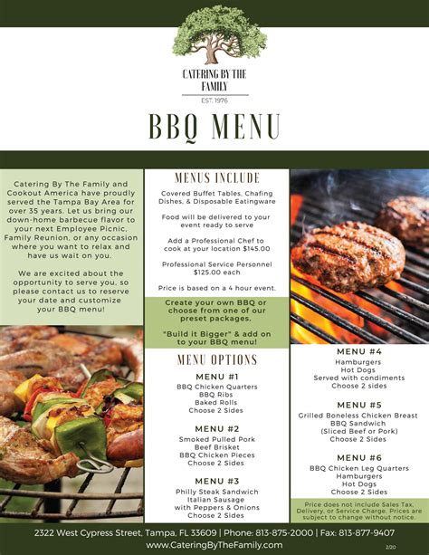 Bbq Catering Menu Template