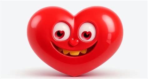 Premium Photo Smile Red Heart On White Background