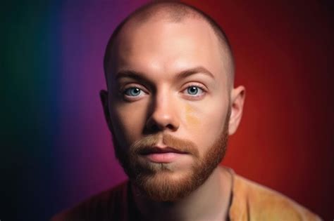 Premium Ai Image Rainbow Portrait Of A Gay Man In Studio Created With Generative Ai