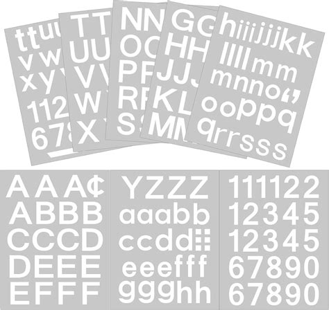 202 Stücke 8 Blätter Selbstklebend Vinyl Buchstaben Nummern Kit