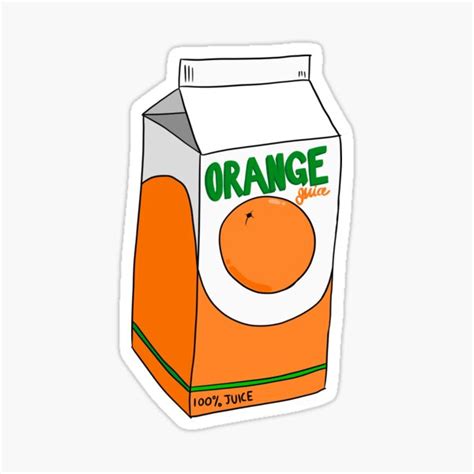 Orange Juice Sticker For Sale By Kenzieanno Redbubble