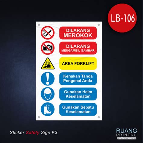 Jual Stiker Safety Sign K3 Rambu Multiple Sign Bs Iso Safety K3 45x30cm Jakarta Barat