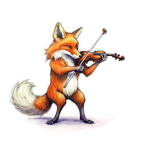 Premium Ai Image A Close Up Of A Cartoon Fox Playing A Violin