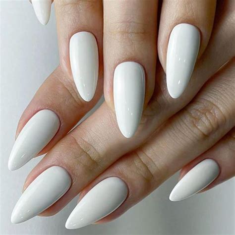 Amazon Glamermaid Pure White Press On Nails Medium Almond Natural