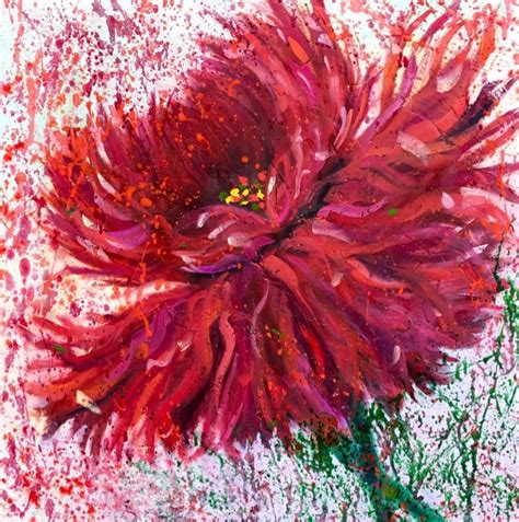 Kimberly Conrad Daily Paintings Red Peony Abstract Flower Painting