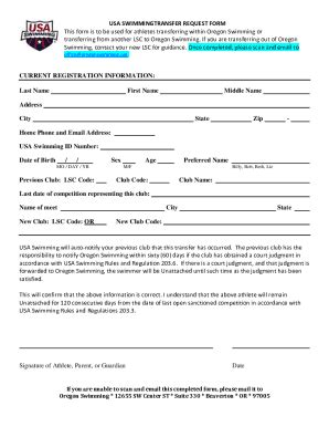 Fillable Online Oregon Swimming Forms Teamunify Fax Email Print