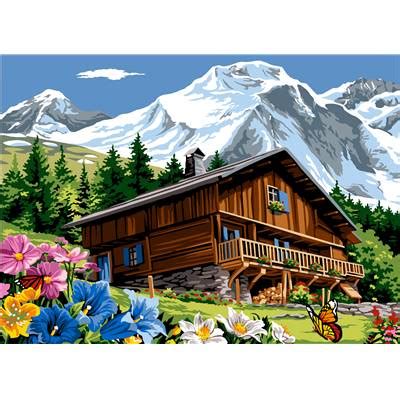 Kits Canevas Broder Pas Chers Montagne Univers Broderie