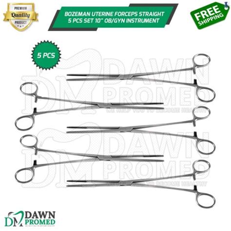 Bozeman Uterine Forceps Pcs Set Straight Ob Gyn Surgical