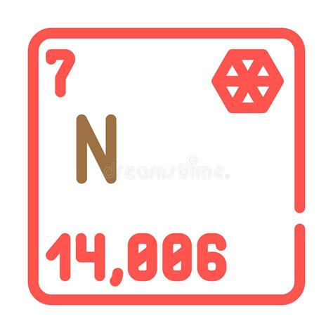 Nitrogen Chemical Element Color Icon Vector Illustration Stock Vector