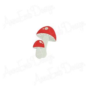 Amanita Embroidery Design Mushroom Mini Mushroom Silhouette Autumn