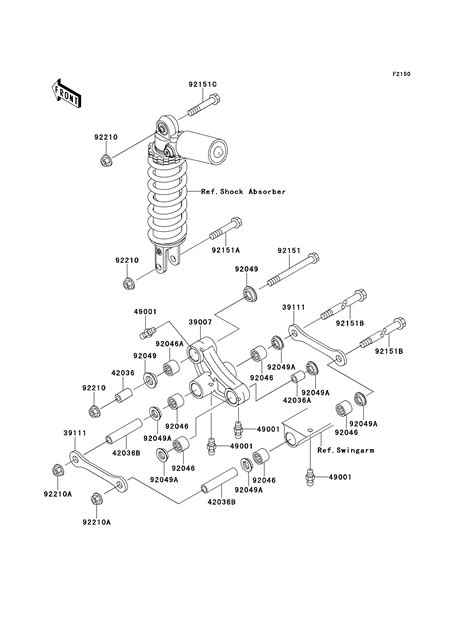 Suspension Pour Ninja Zx R Zx J H Argent Esprit Kawasaki