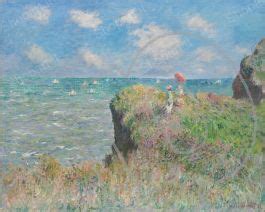 Claude Monet Scogliera A Pourville Quadro Stampa Su Tela Poster