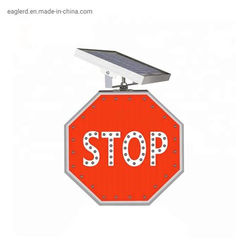 Solar Led Flashing Traffic Safety Stop Sign Reflective Sign And