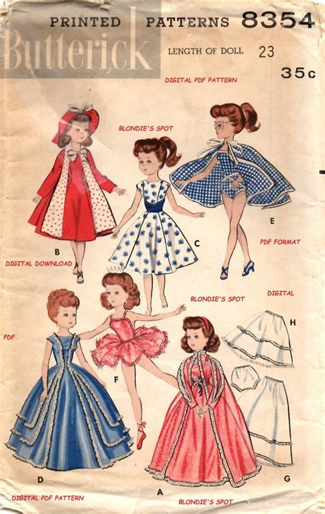 Miss Revlon Doll Clothing Pattern In Digital Pdf Format Etsy