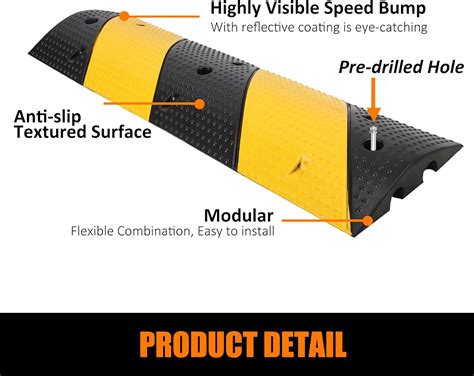 Towallmark 3 3 Ft Rubber Speed Bump 2 Pack 2 Channel Modular Heavy