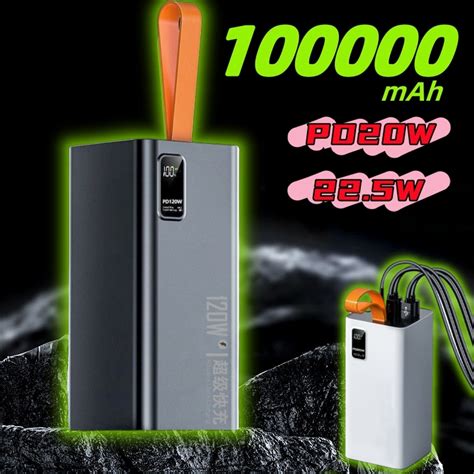 Jual ROBOOT Powerbank Fast Charging 100000mAh PD120W Type C Input 4 USB