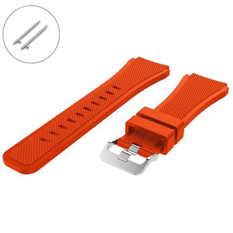 Guess Compatible Orange Rubber Silicone Replacement Watch Band Strap Quick Release Pins 4044