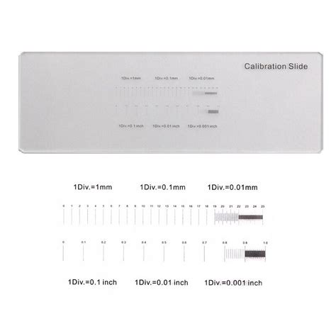 Diapositivas de calibración de microscopio Micrómetro de lente de