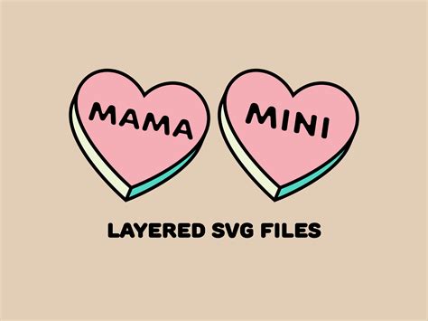 Mama Valentine Svg Mama And Mini Svg Valentine S Day Png Etsy