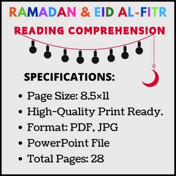 Ramadan Eid Al Fitr Reading Comprehension Passages And Questions No