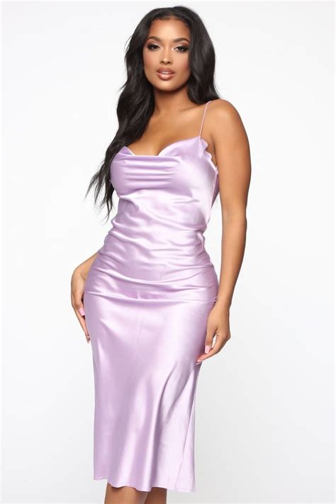 Turn To You Satin Midi Dress Lavender Affordable Midi Dresses